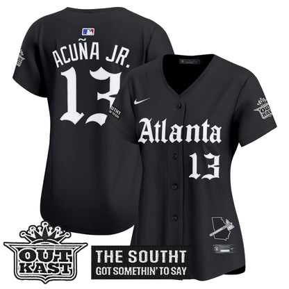 Women's Atlanta Braves 'Gothic South x Outkast Edition' Vapor Premier Limited Jersey - All Stitched