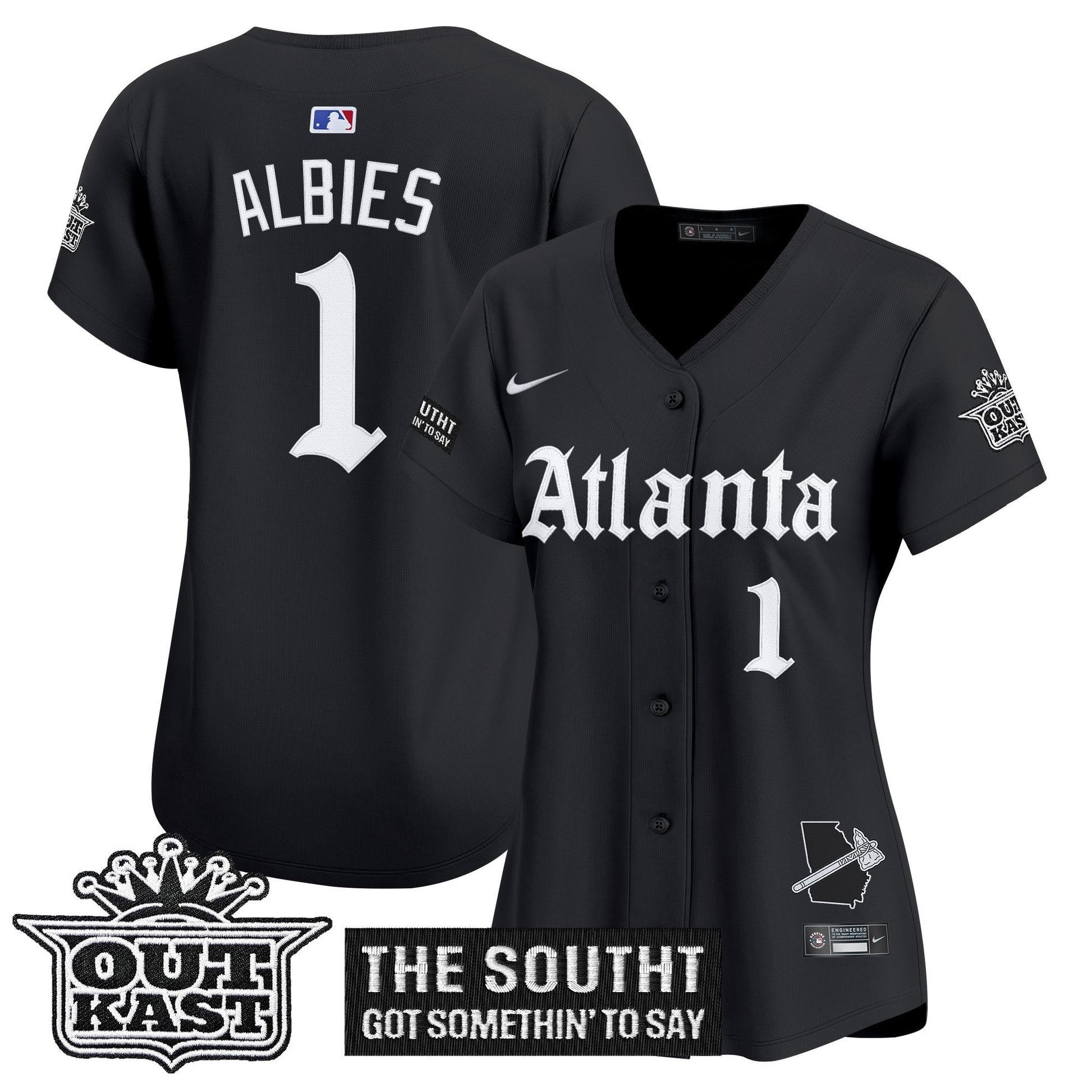 Women's Atlanta Braves 'Gothic South x Outkast Edition' Vapor Premier Limited Jersey - All Stitched