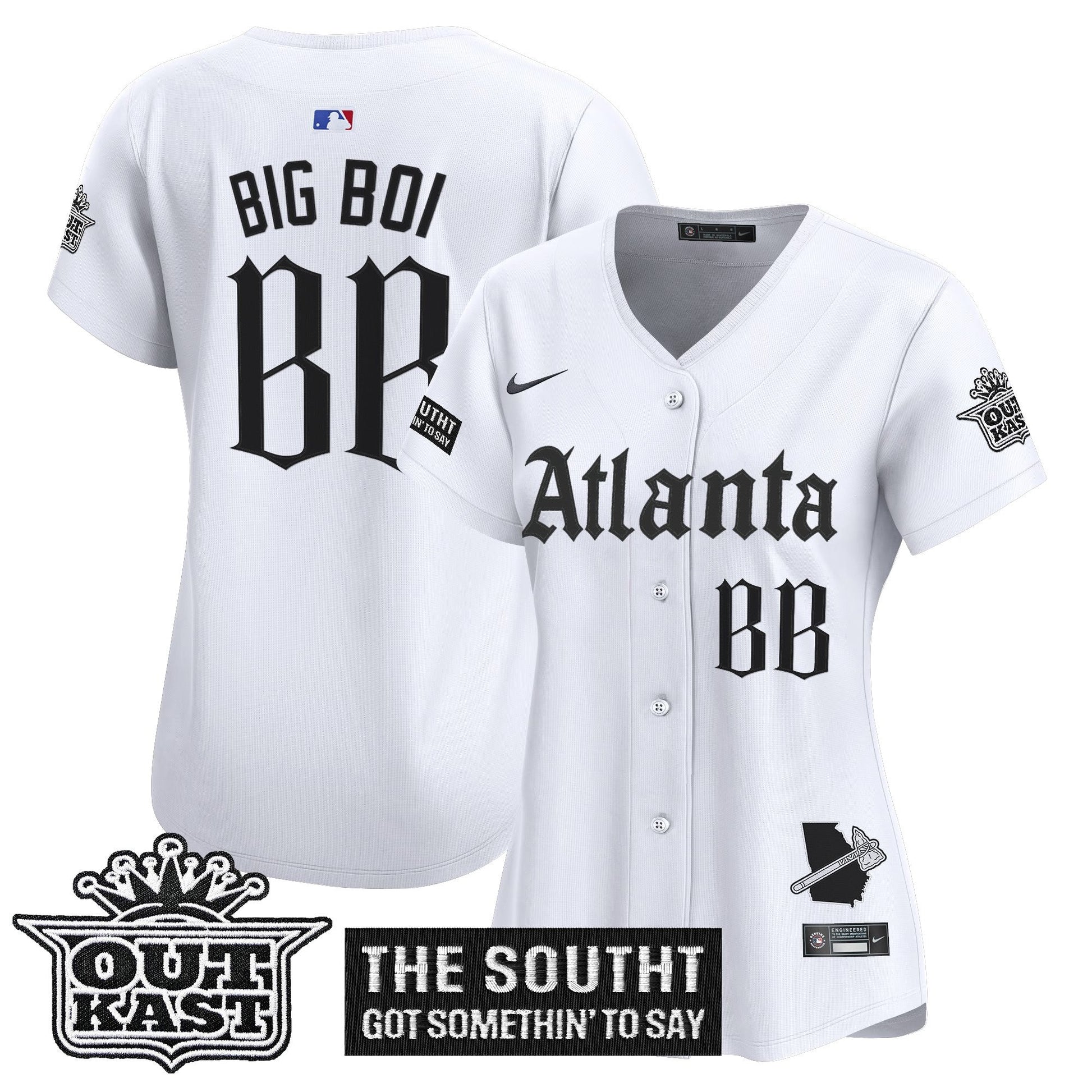 Women's Atlanta Braves 'Gothic South x Outkast Edition' Vapor Premier Limited Jersey - All Stitched