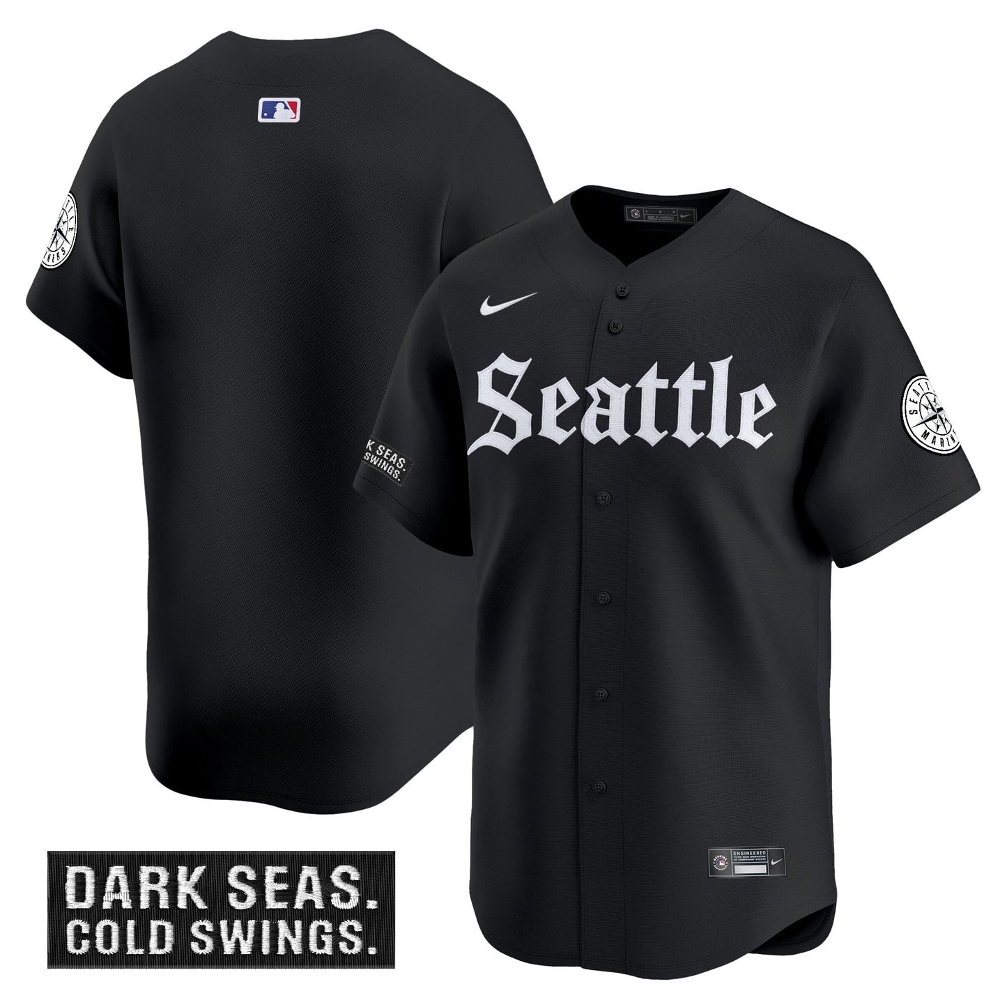 Men's Seattle Mariners 'Deep Sea Gothic Edition' Vapor Premier Limited Jersey - All Stitched