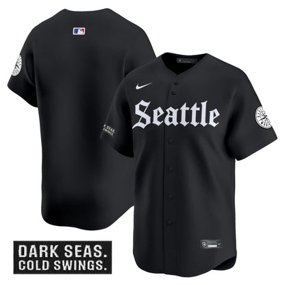 Men's Seattle Mariners 'Deep Sea Gothic Edition' Vapor Premier Limited Jersey - All Stitched