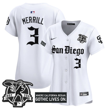Women's San Diego Padres 'Gothic Edition' Vapor Premier Limited Jersey - All Stitched