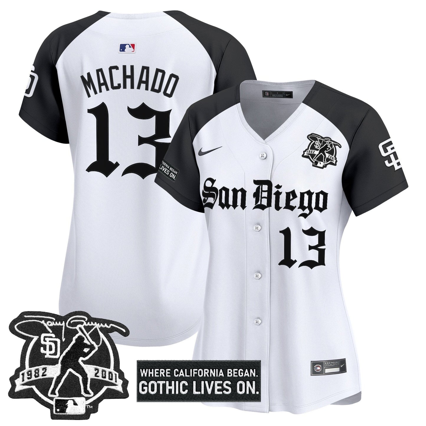 Women's San Diego Padres 'Gothic Edition' Vapor Premier Limited Jersey - All Stitched
