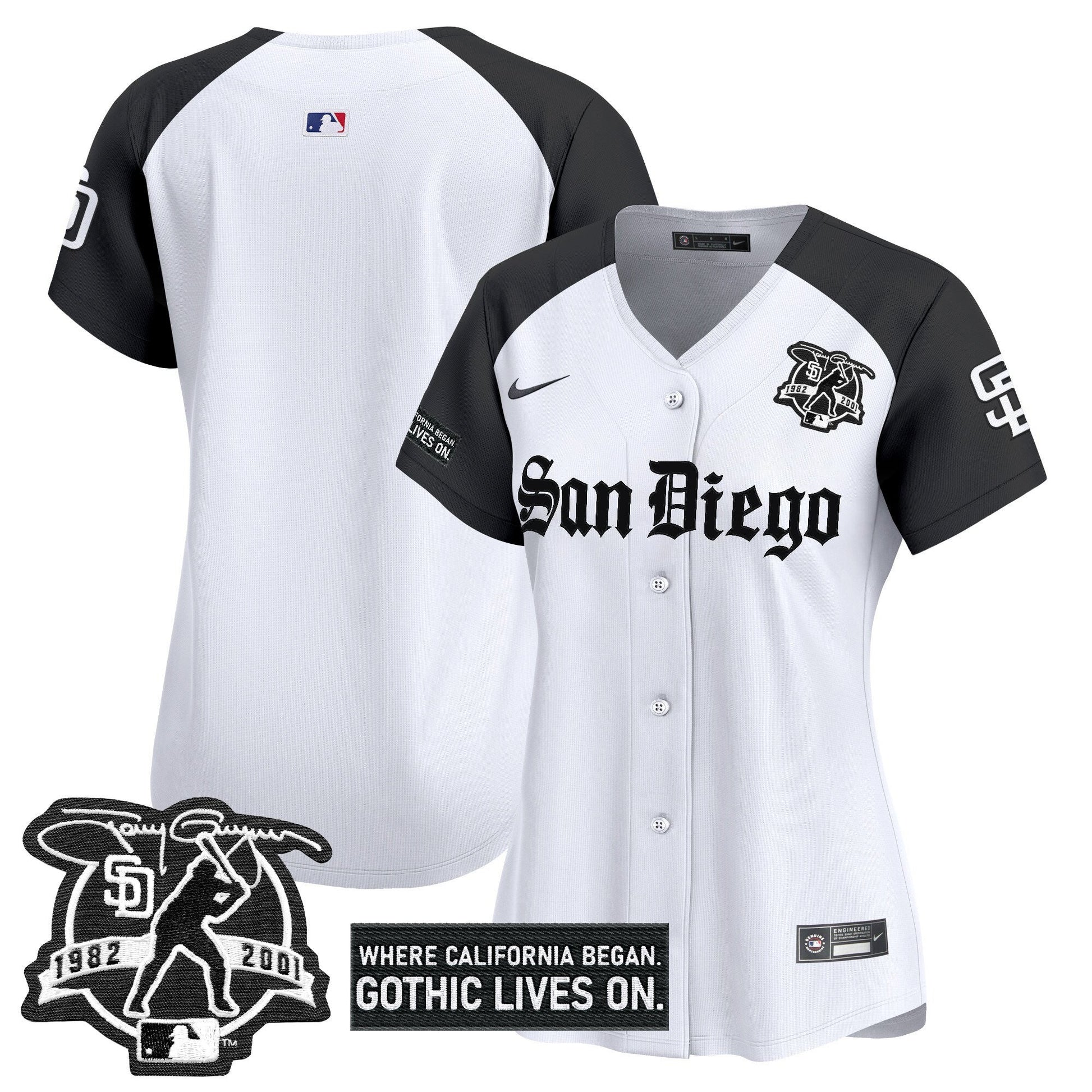 Women's San Diego Padres 'Gothic Edition' Vapor Premier Limited Jersey - All Stitched