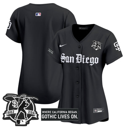 Women's San Diego Padres 'Gothic Edition' Vapor Premier Limited Jersey - All Stitched