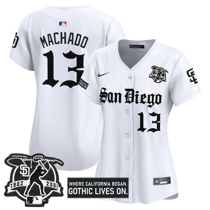 Women's San Diego Padres 'Gothic Edition' Vapor Premier Limited Jersey - All Stitched