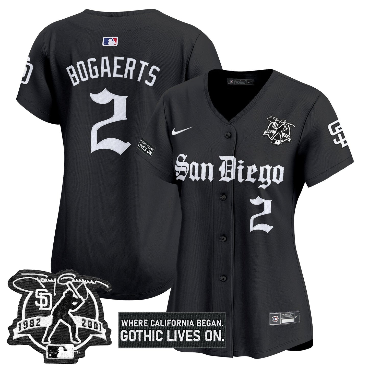 Women's San Diego Padres 'Gothic Edition' Vapor Premier Limited Jersey - All Stitched