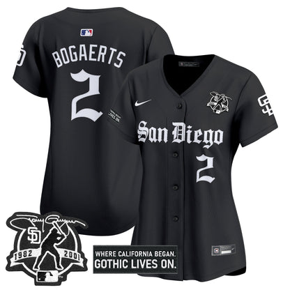 Women's San Diego Padres 'Gothic Edition' Vapor Premier Limited Jersey - All Stitched
