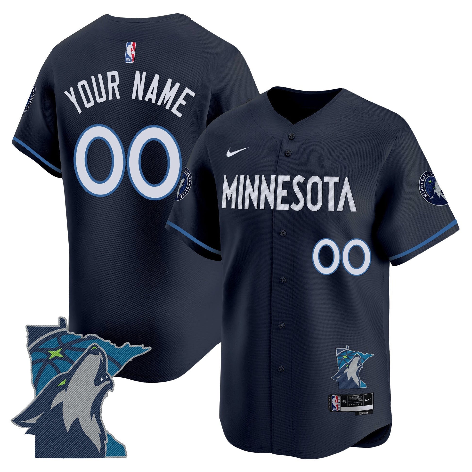 Minnesota Timberwolves 2025 Vapor Baseball Custom Jersey - All Stitched