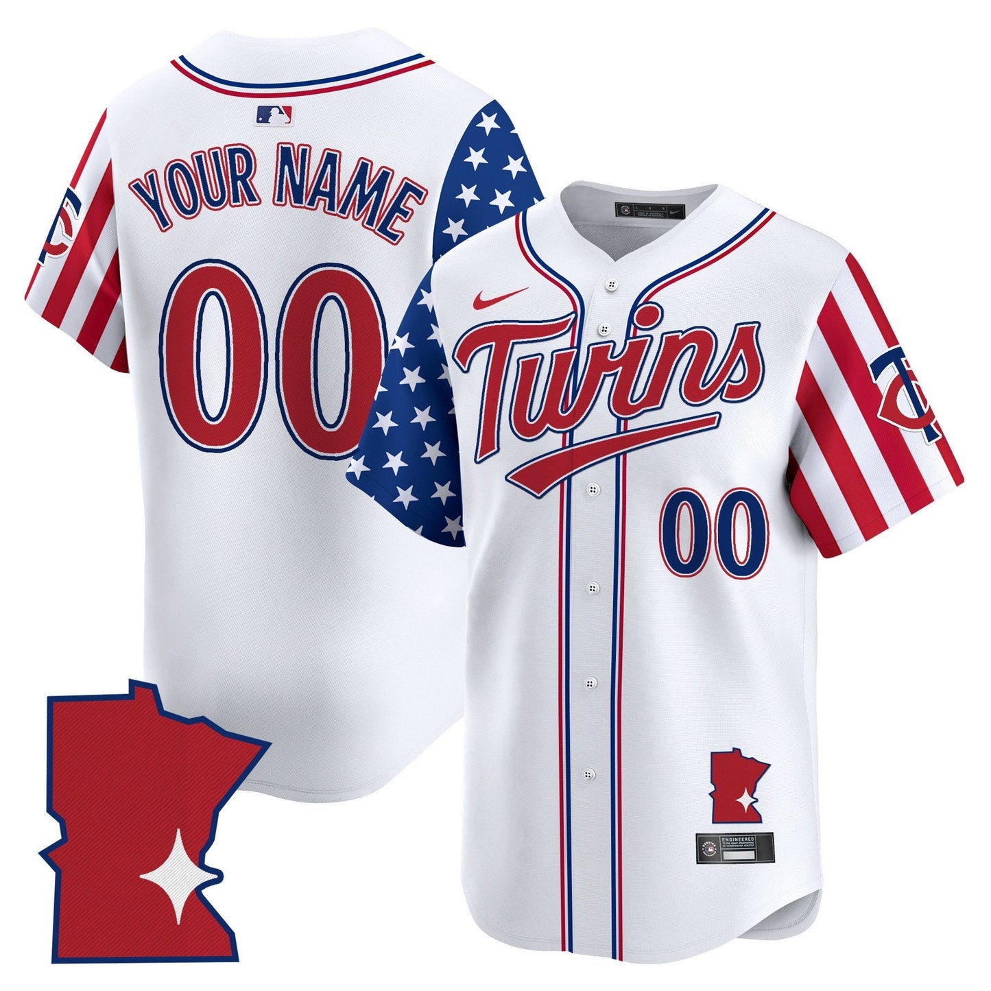Minnesota Twins 2025 Independence Day Vapor Premier Limited Custom Jersey - All Stitched