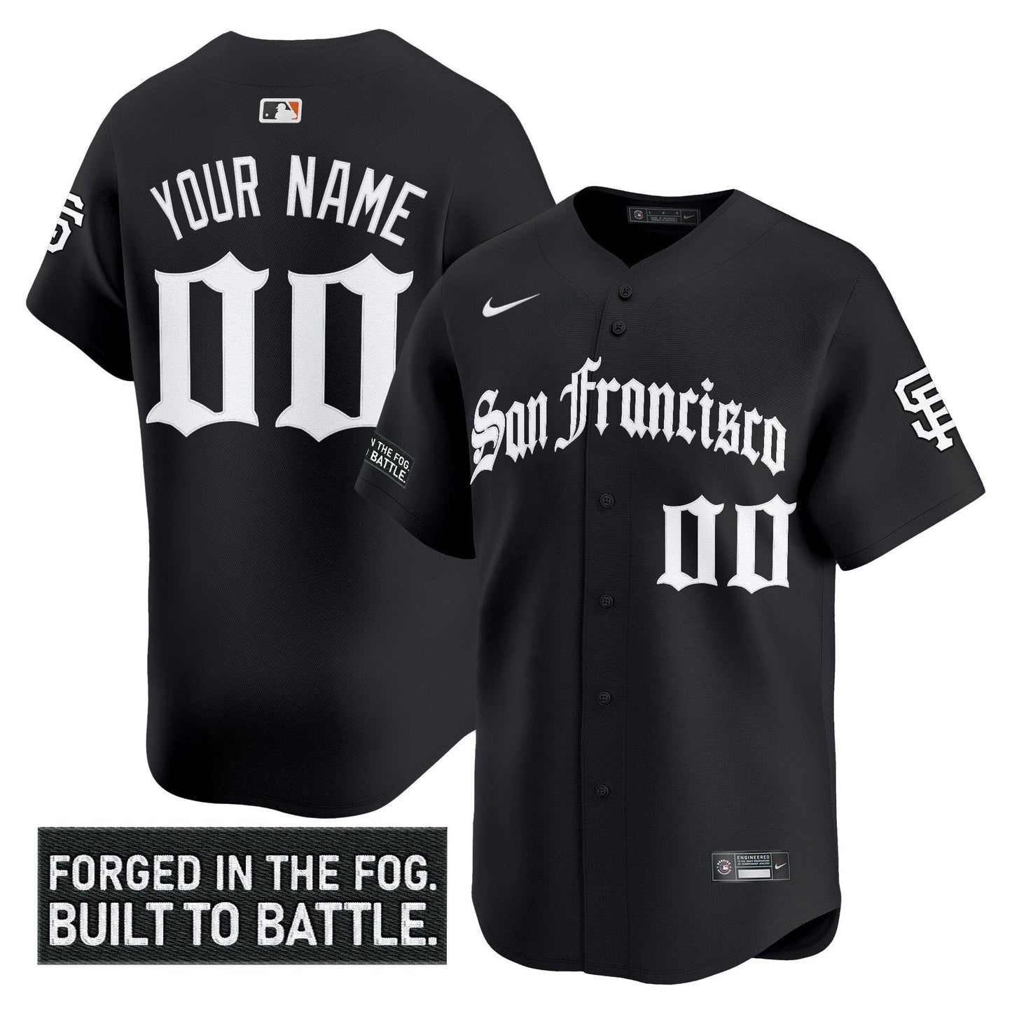 San Francisco Giants 'Gothic Fog Edition' Vapor Premier Limited Custom Jersey - All Stitched
