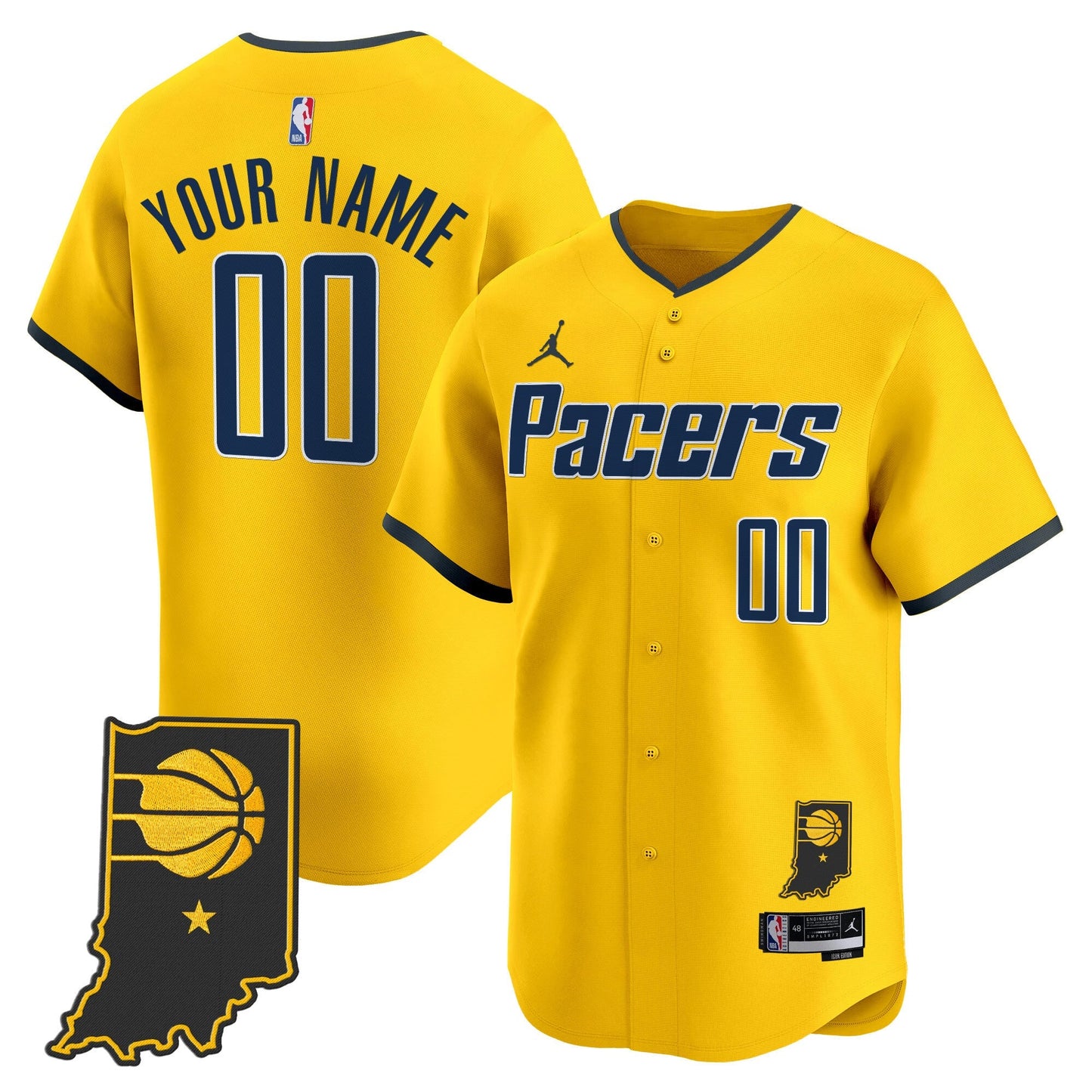Indiana Pacers Vapor Baseball Custom Jersey - All Stitched