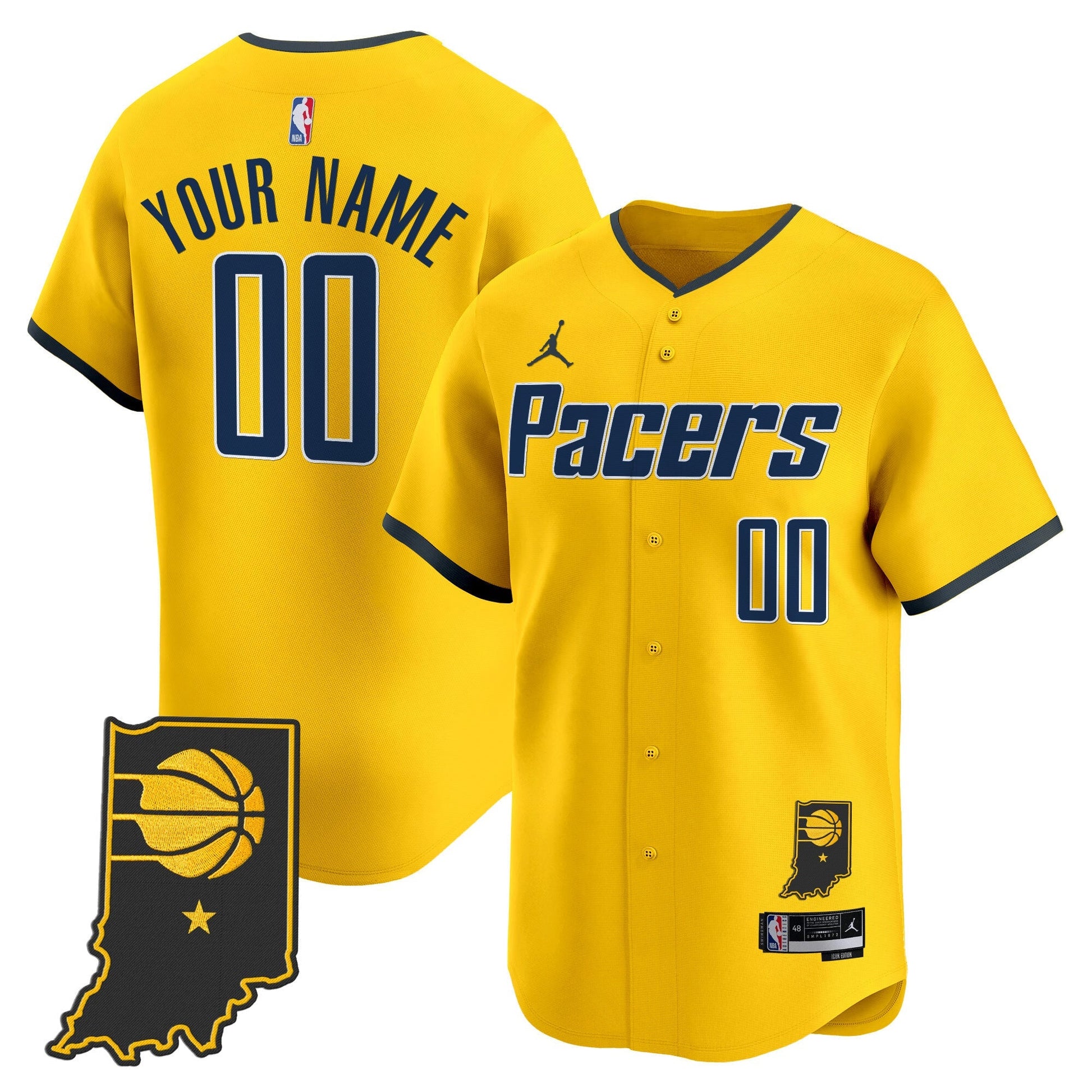 Indiana Pacers Vapor Baseball Custom Jersey - All Stitched