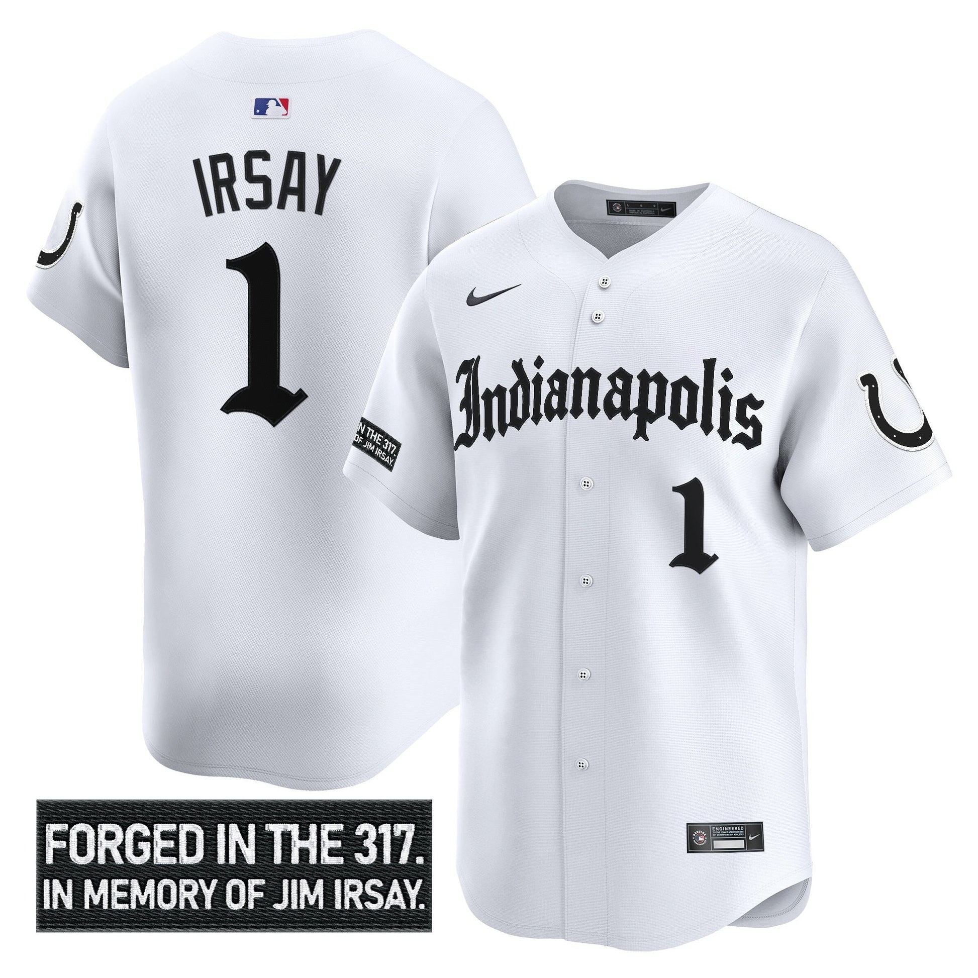 Men's Indianapolis Colts 'Jim Irsay Tribute' Vapor Baseball Jersey - All Stitched