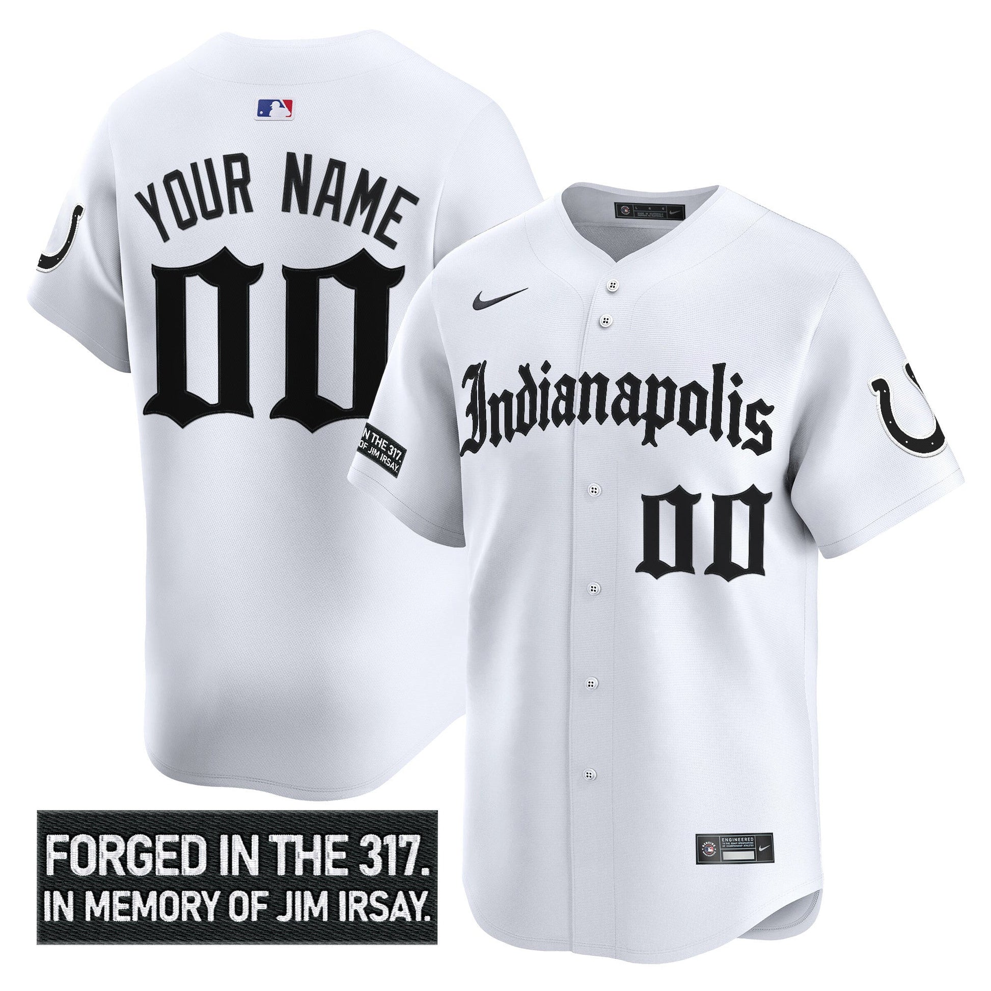 Indianapolis Colts 'Jim Irsay Tribute' Vapor Baseball Cutsom Jersey - All Stitched