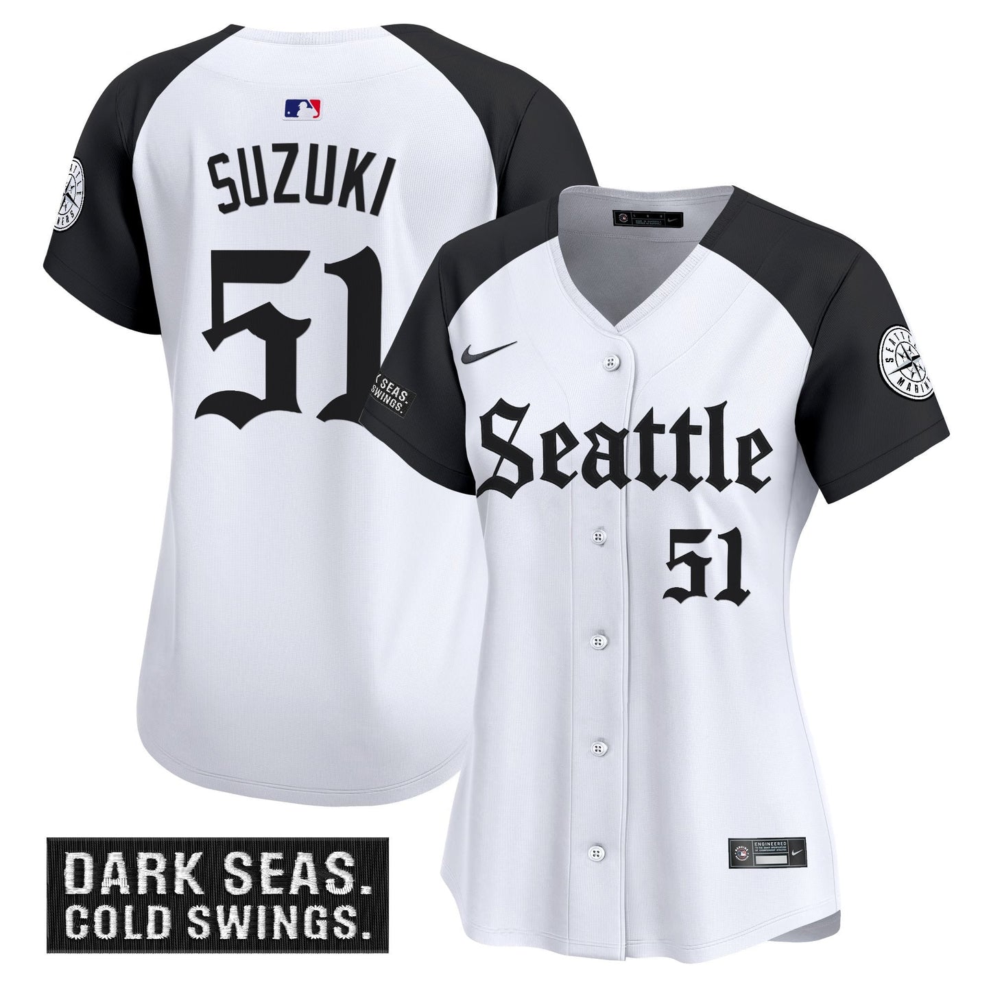 Women's Seattle Mariners 'Deep Sea Gothic Edition' Vapor Premier Limited Jersey - All Stitched