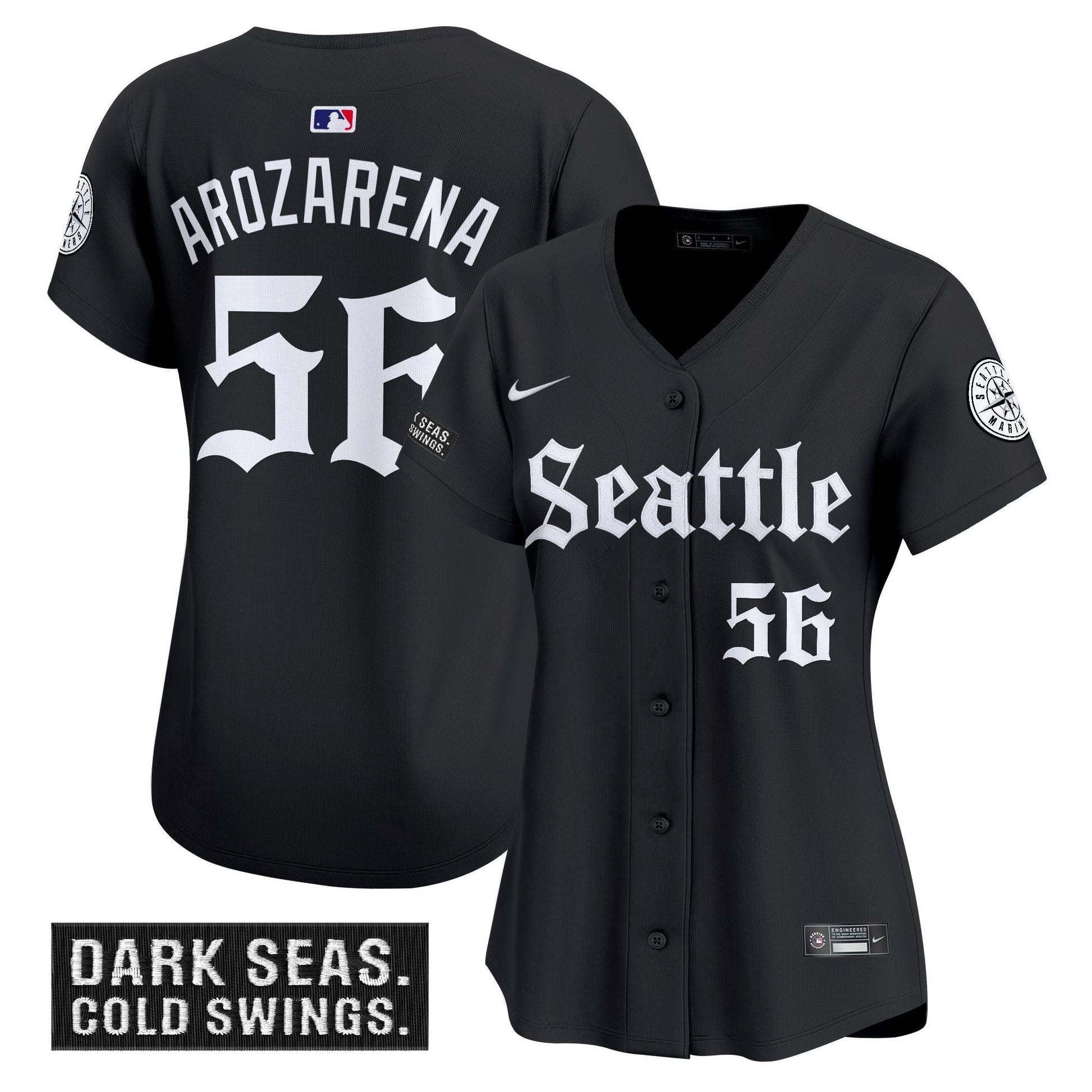 Women's Seattle Mariners 'Deep Sea Gothic Edition' Vapor Premier Limited Jersey - All Stitched