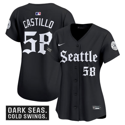 Women's Seattle Mariners 'Deep Sea Gothic Edition' Vapor Premier Limited Jersey - All Stitched