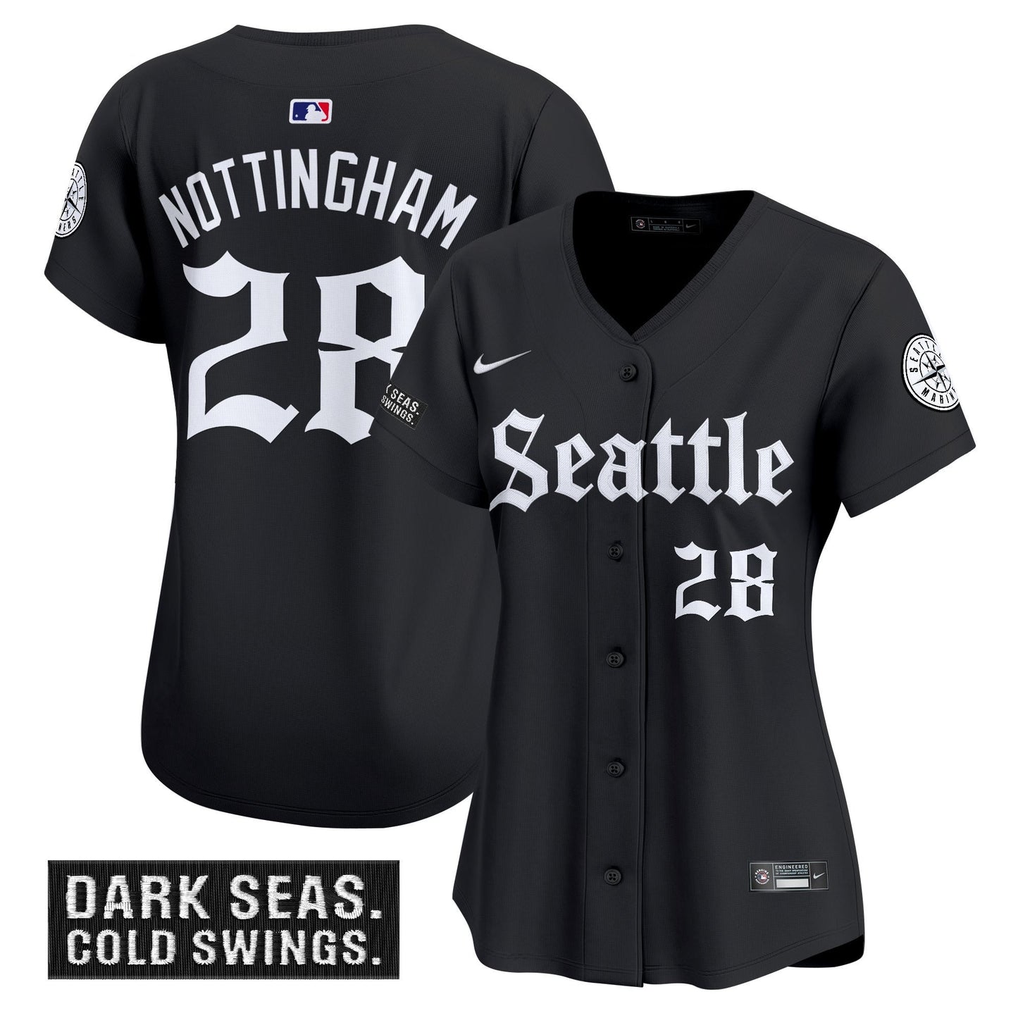 Women's Seattle Mariners 'Deep Sea Gothic Edition' Vapor Premier Limited Jersey - All Stitched