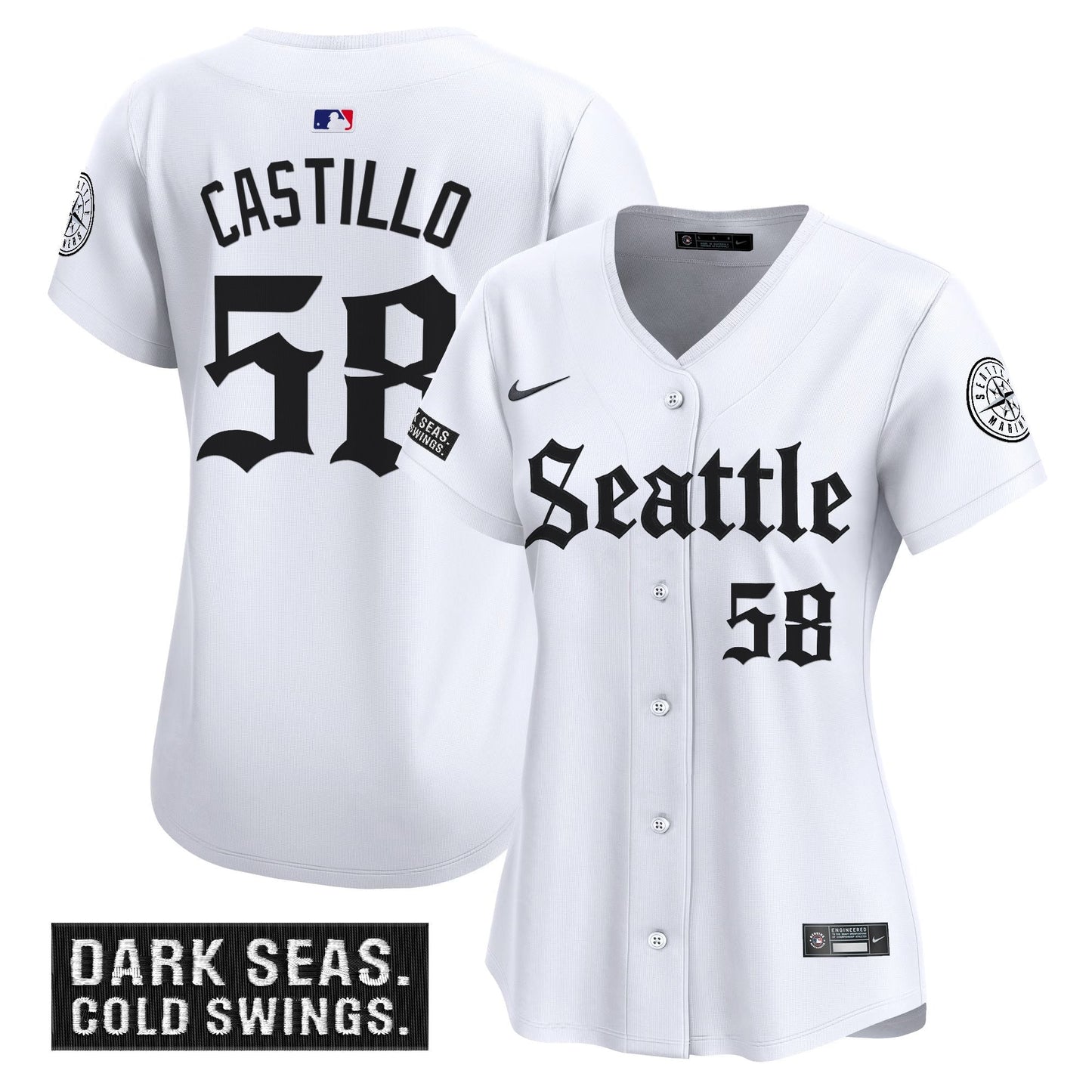 Women's Seattle Mariners 'Deep Sea Gothic Edition' Vapor Premier Limited Jersey - All Stitched