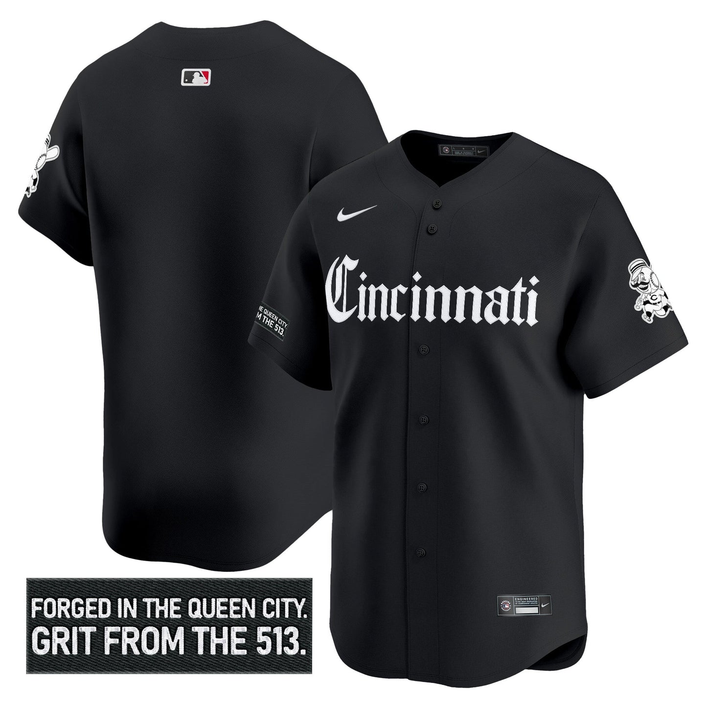 Men's Cincinnati Reds 'Gothic Queen City Edition' Vapor Premier Limited Jersey - All Stitched
