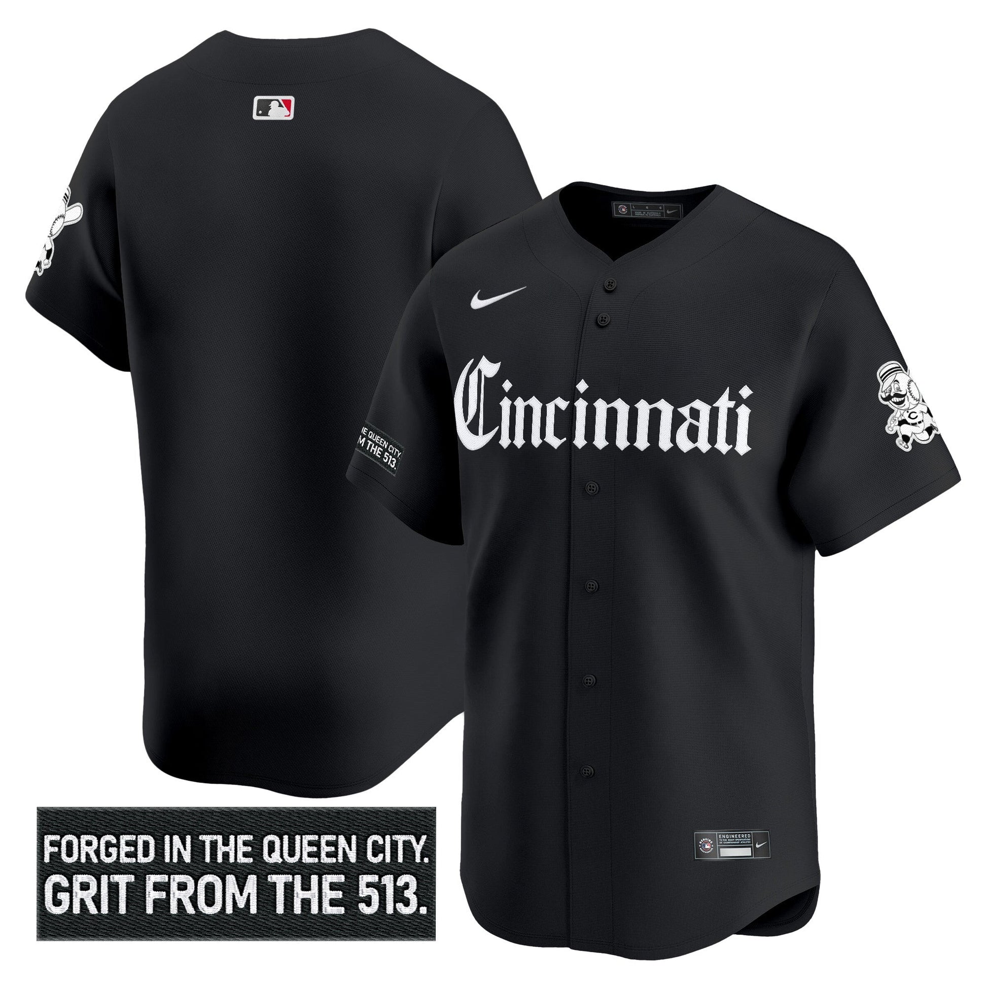 Men's Cincinnati Reds 'Gothic Queen City Edition' Vapor Premier Limited Jersey - All Stitched