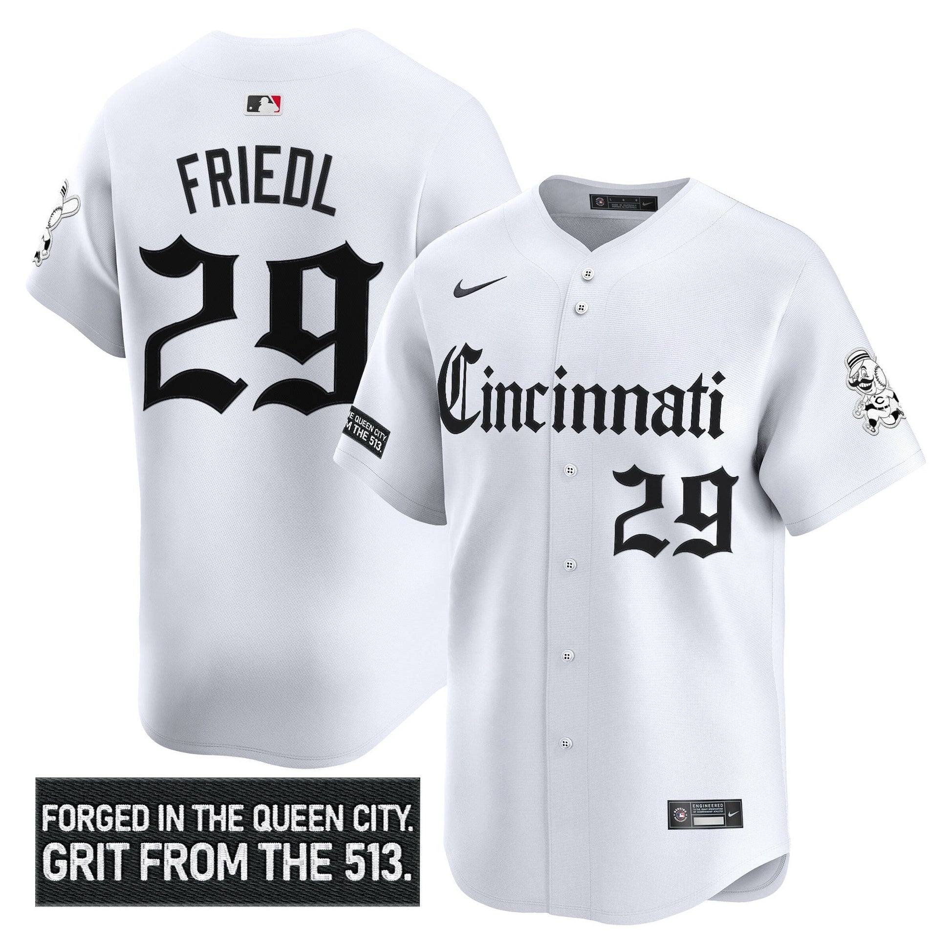 Men's Cincinnati Reds 'Gothic Queen City Edition' Vapor Premier Limited Jersey - All Stitched