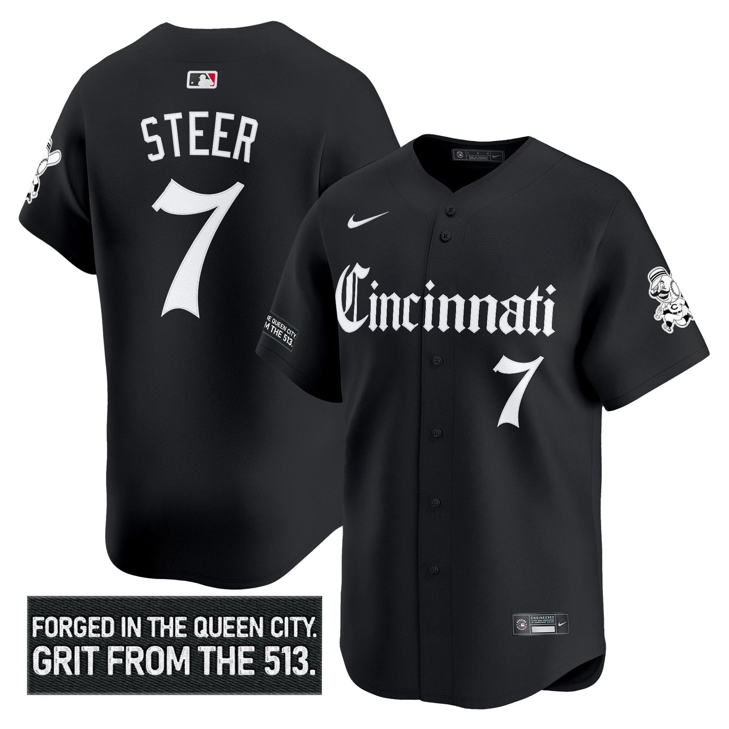 Men's Cincinnati Reds 'Gothic Queen City Edition' Vapor Premier Limited Jersey - All Stitched