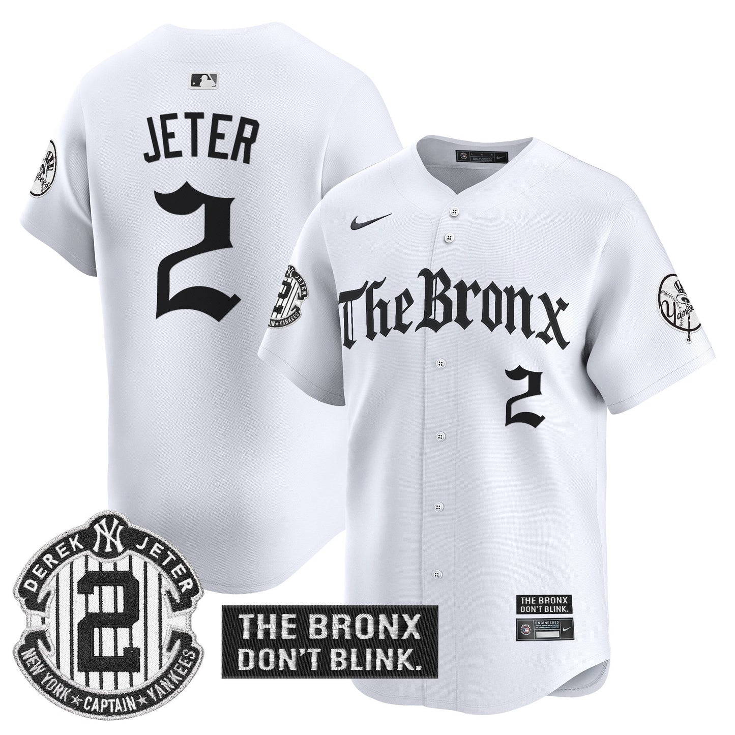 Men's Yankees 'The Bronx - Gothic Ink Drop Edition' Vapor Premier Limited Jersey - All Stitched