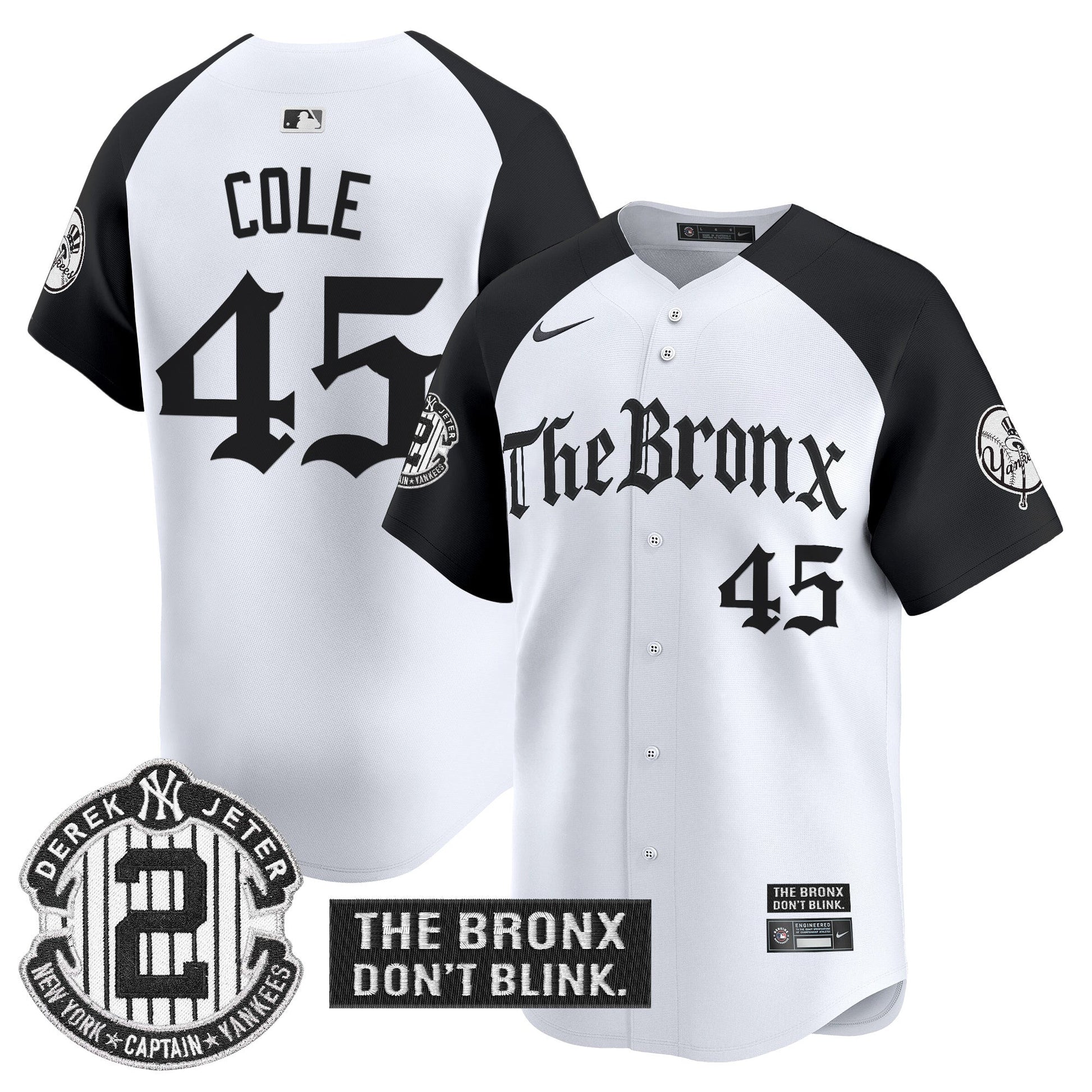 Men's Yankees 'The Bronx - Gothic Ink Drop Edition' Vapor Premier Limited Jersey - All Stitched
