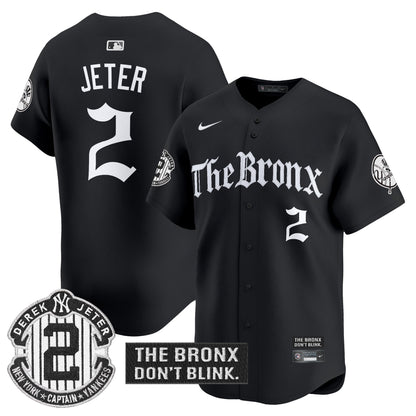 Men's Yankees 'The Bronx - Gothic Ink Drop Edition' Vapor Premier Limited Jersey - All Stitched