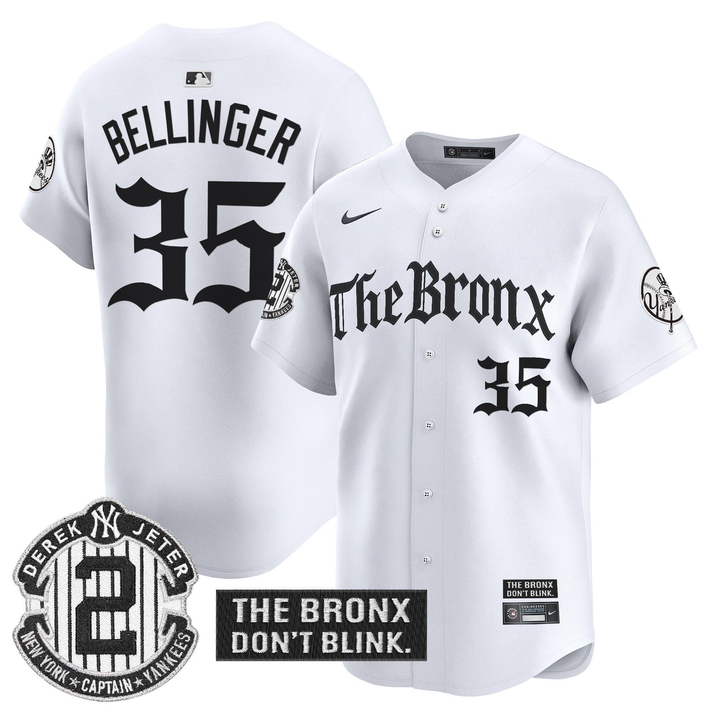 Men's Yankees 'The Bronx - Gothic Ink Drop Edition' Vapor Premier Limited Jersey - All Stitched