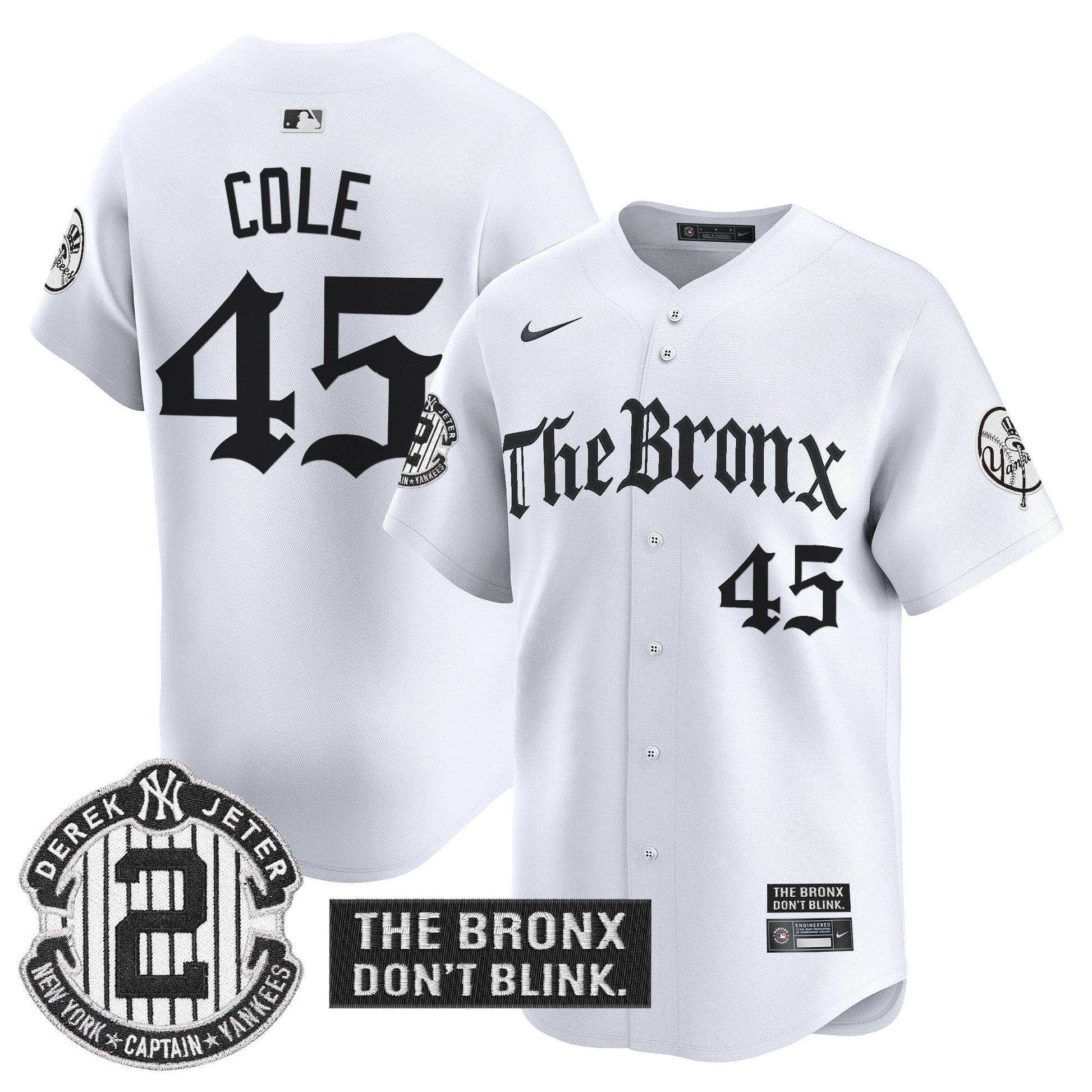 Men's Yankees 'The Bronx - Gothic Ink Drop Edition' Vapor Premier Limited Jersey - All Stitched