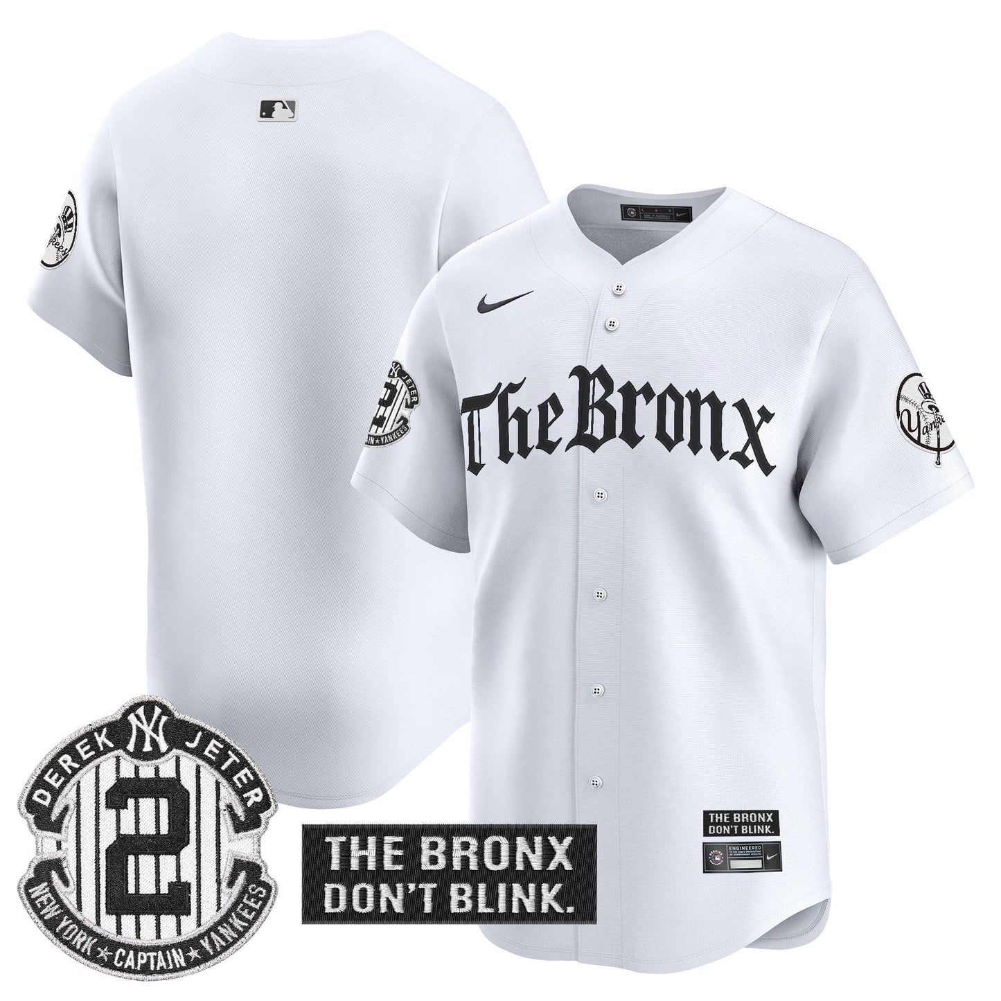 Men's Yankees 'The Bronx - Gothic Ink Drop Edition' Vapor Premier Limited Jersey - All Stitched
