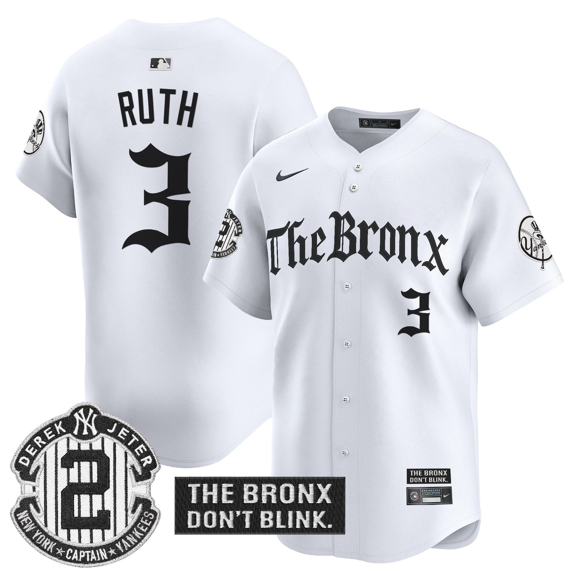 Men's Yankees 'The Bronx - Gothic Ink Drop Edition' Vapor Premier Limited Jersey - All Stitched