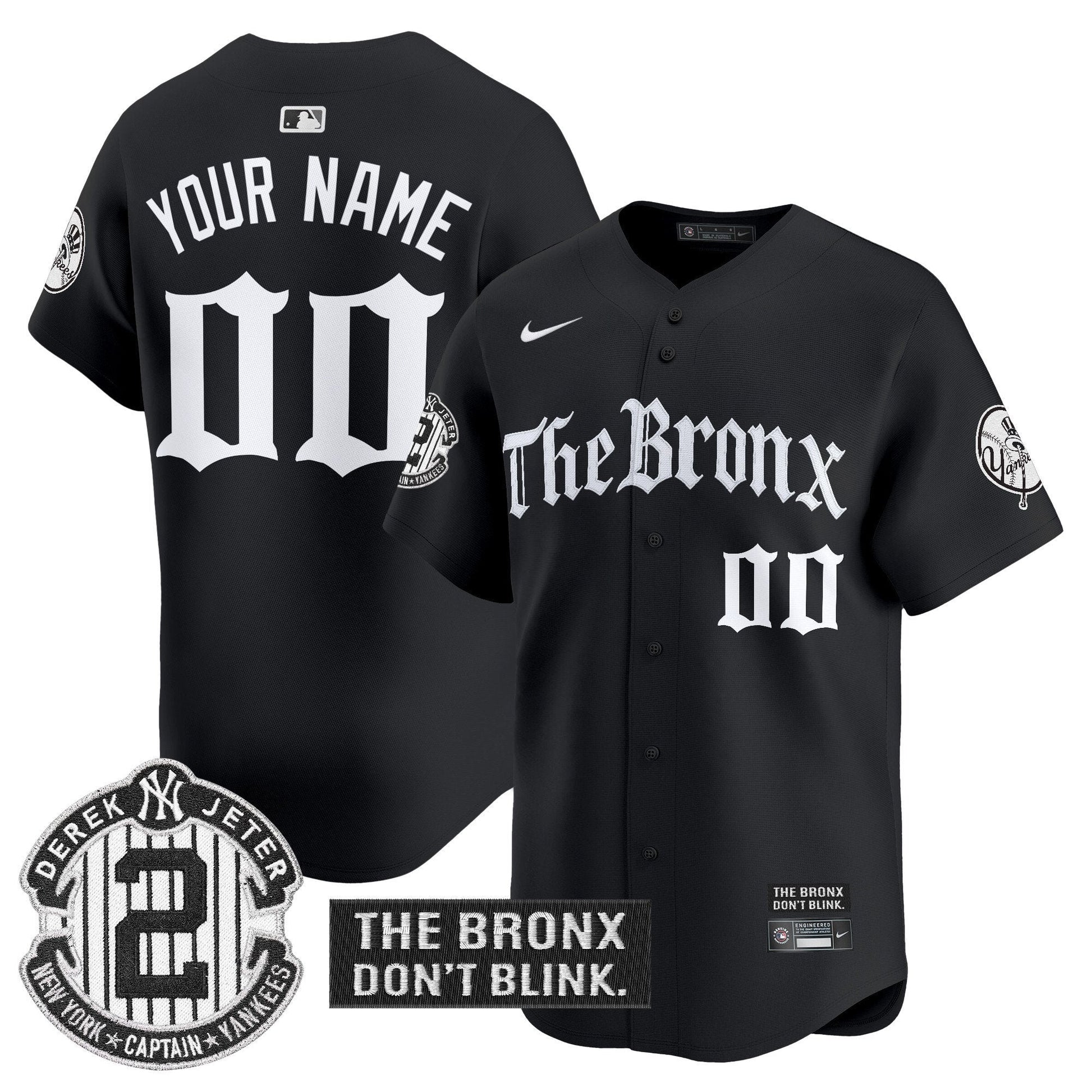 Yankees 'The Bronx - Gothic Ink Drop Edition' Vapor Premier Limited Custom Jersey - All Stitched