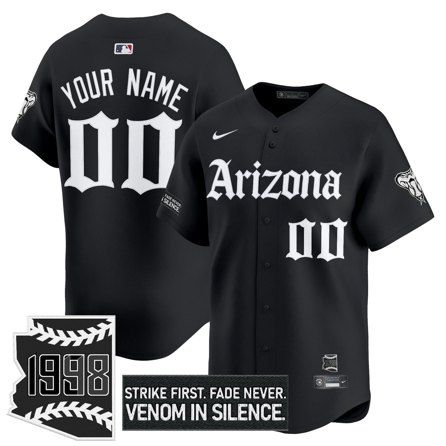 Arizona Diamondbacks 'Gothic Desert Fang Edition' Vapor Premier Limited Custom Jersey - All Stitched