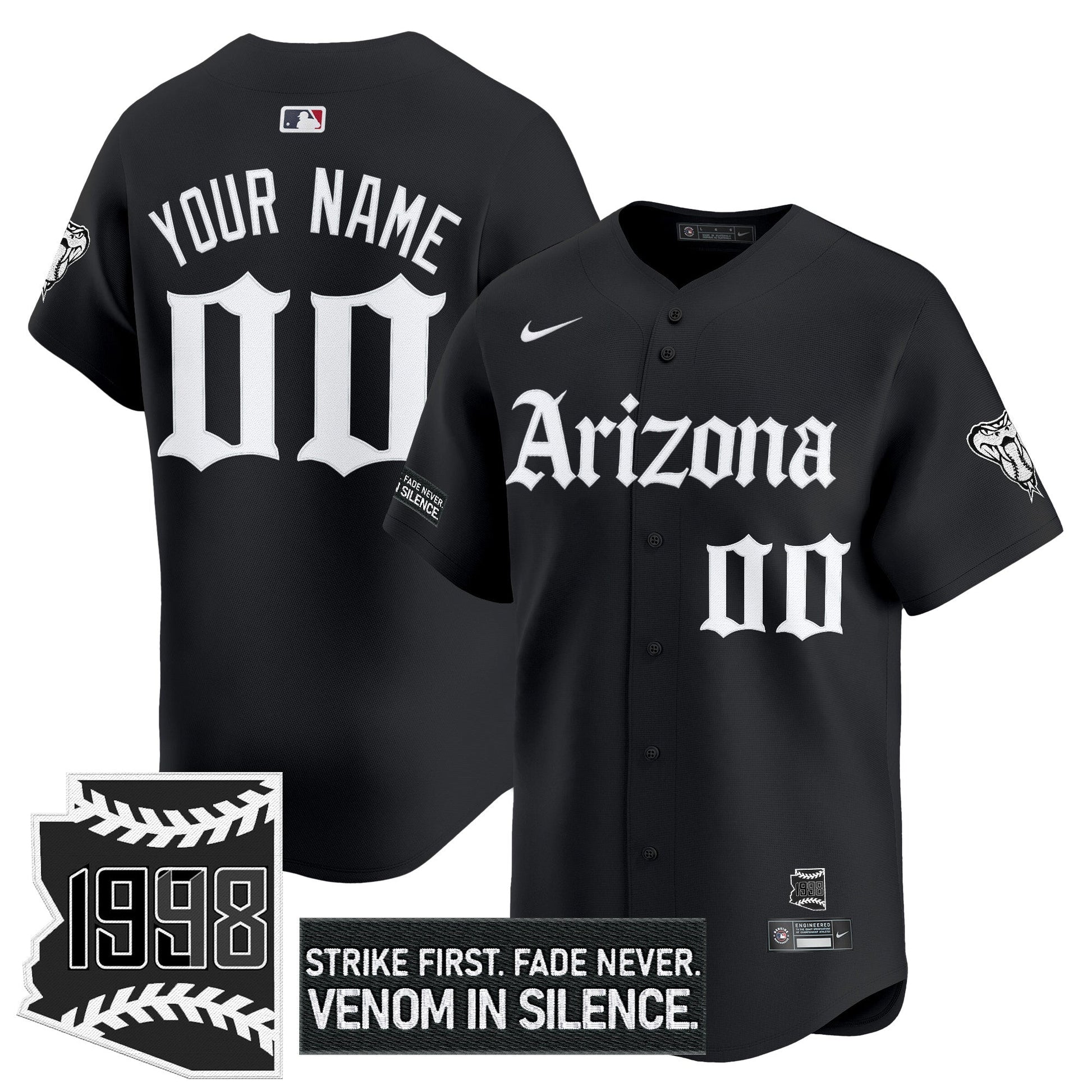 Arizona Diamondbacks 'Gothic Desert Fang Edition' Vapor Premier Limited Custom Jersey - All Stitched