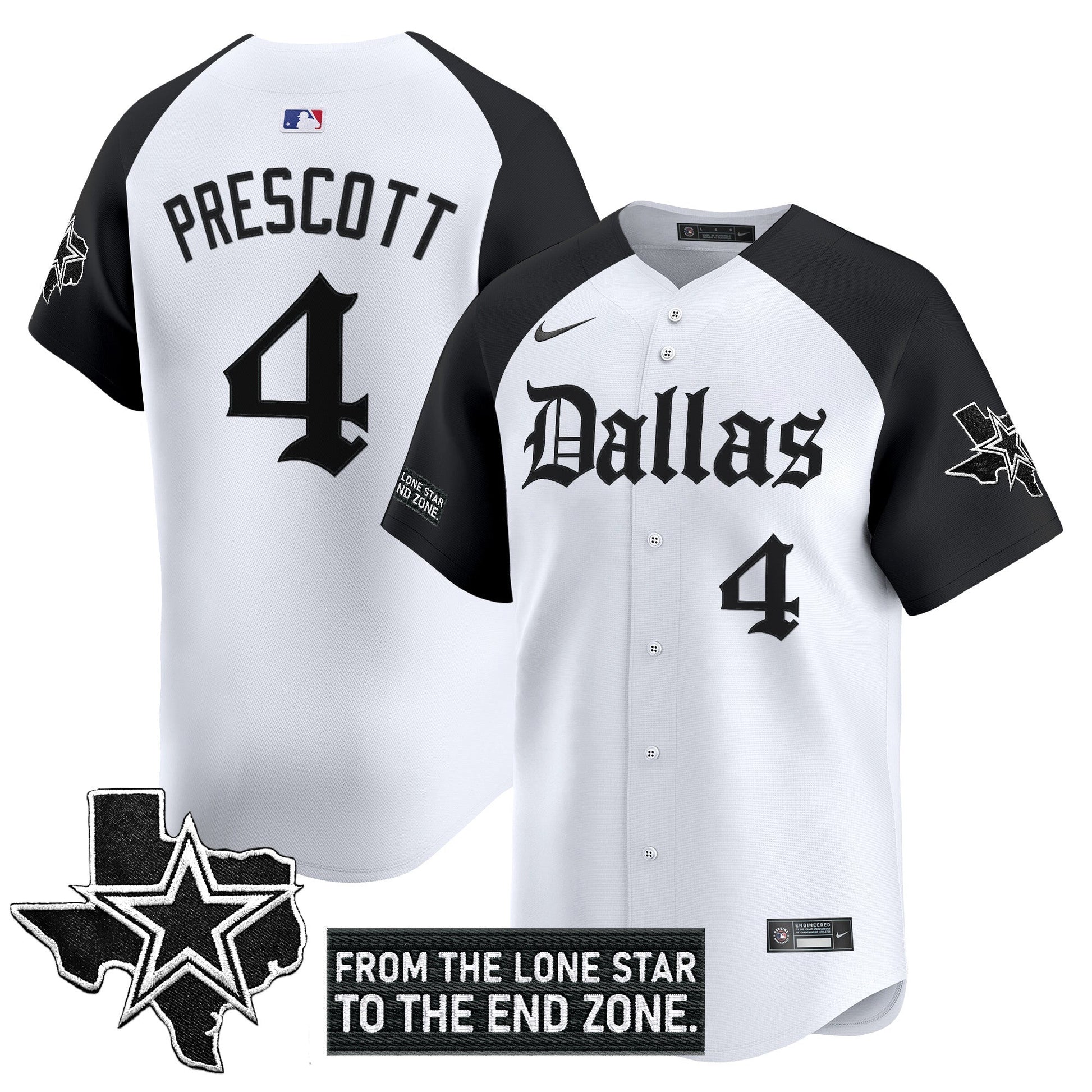 Men's Dallas Cowboys 'Gothic Lone Star Edition' Vapor Baseball Jersey - All Stitched