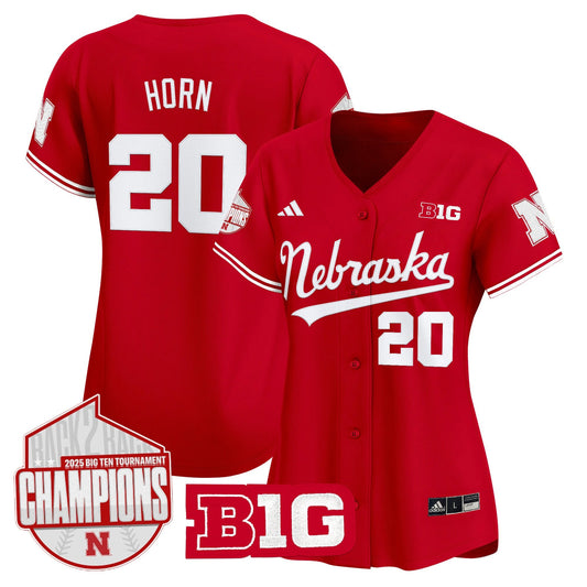 Women's Nebraska Huskers Back 2 Back Champions Patch Vapor Premier Limited Jersey - All Stitched