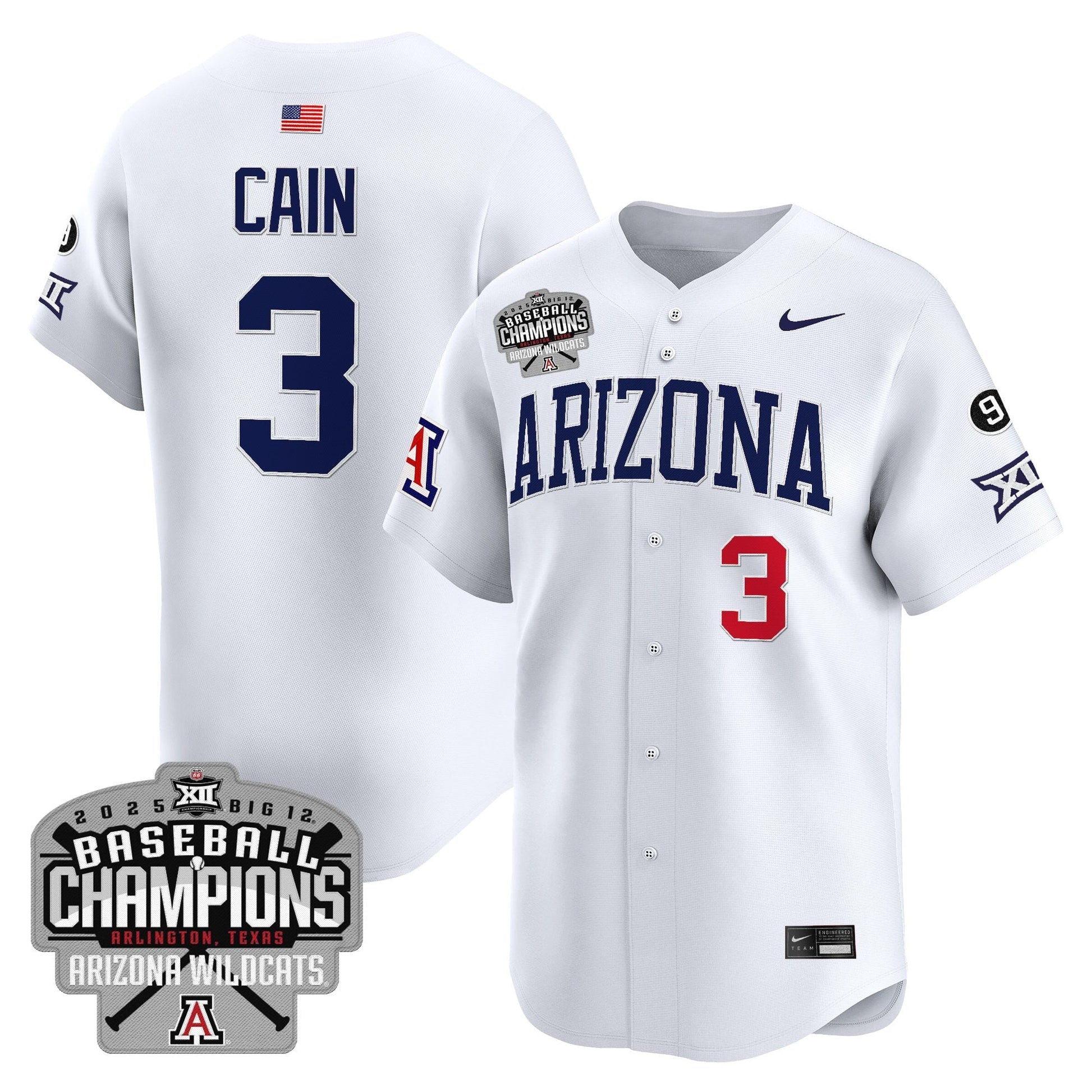 Men's Arizona Wildcats 2025 Big 12 Champions Vapor Premier Limited Jersey - All Stitched