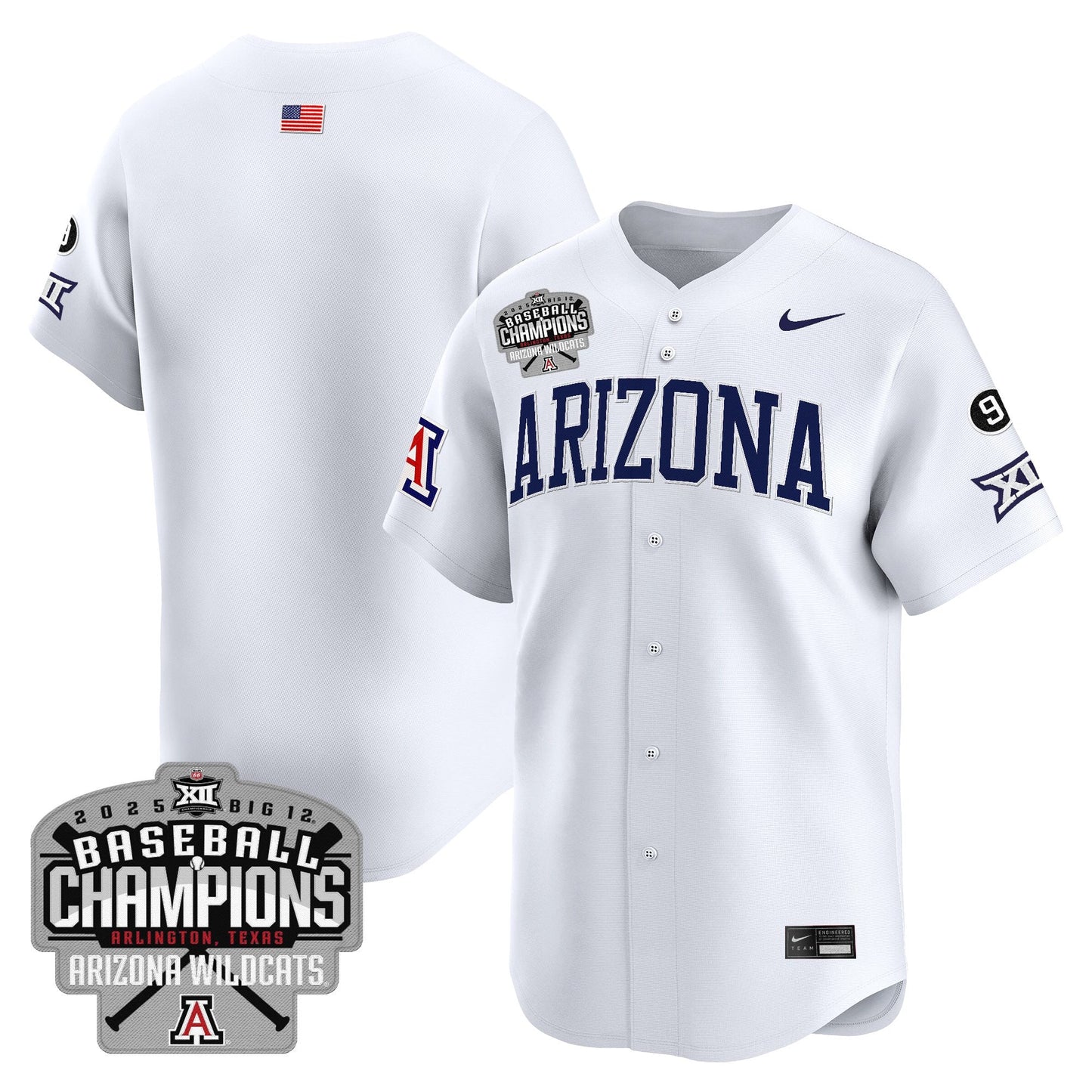 Men's Arizona Wildcats 2025 Big 12 Champions Vapor Premier Limited Jersey - All Stitched