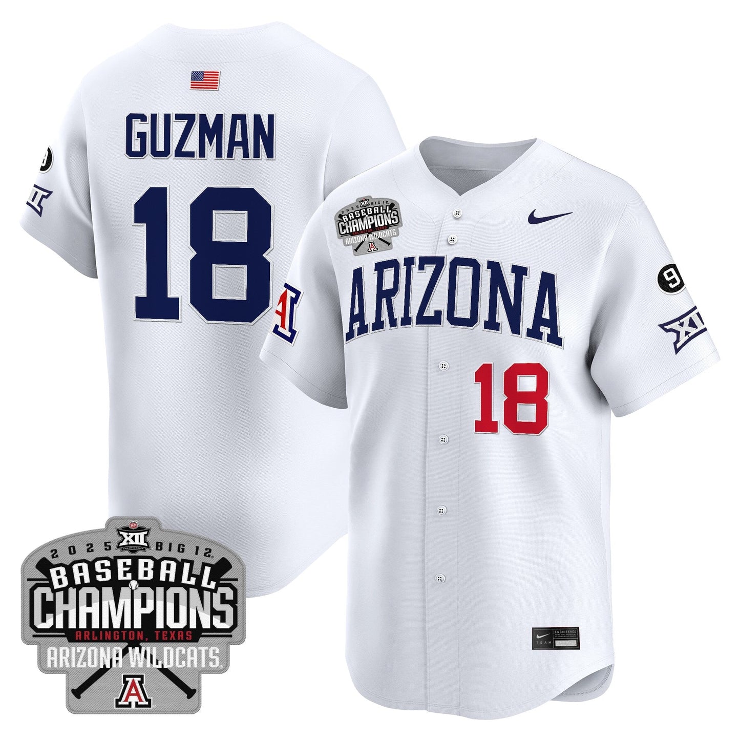 Men's Arizona Wildcats 2025 Big 12 Champions Vapor Premier Limited Jersey - All Stitched