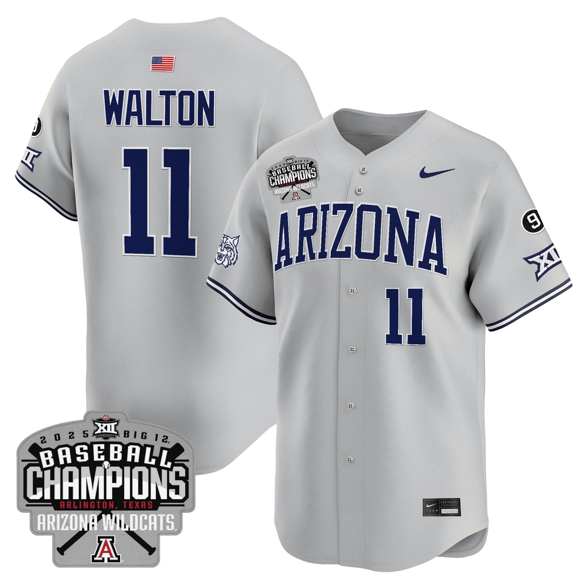 Men's Arizona Wildcats 2025 Big 12 Champions Vapor Premier Limited Jersey - All Stitched