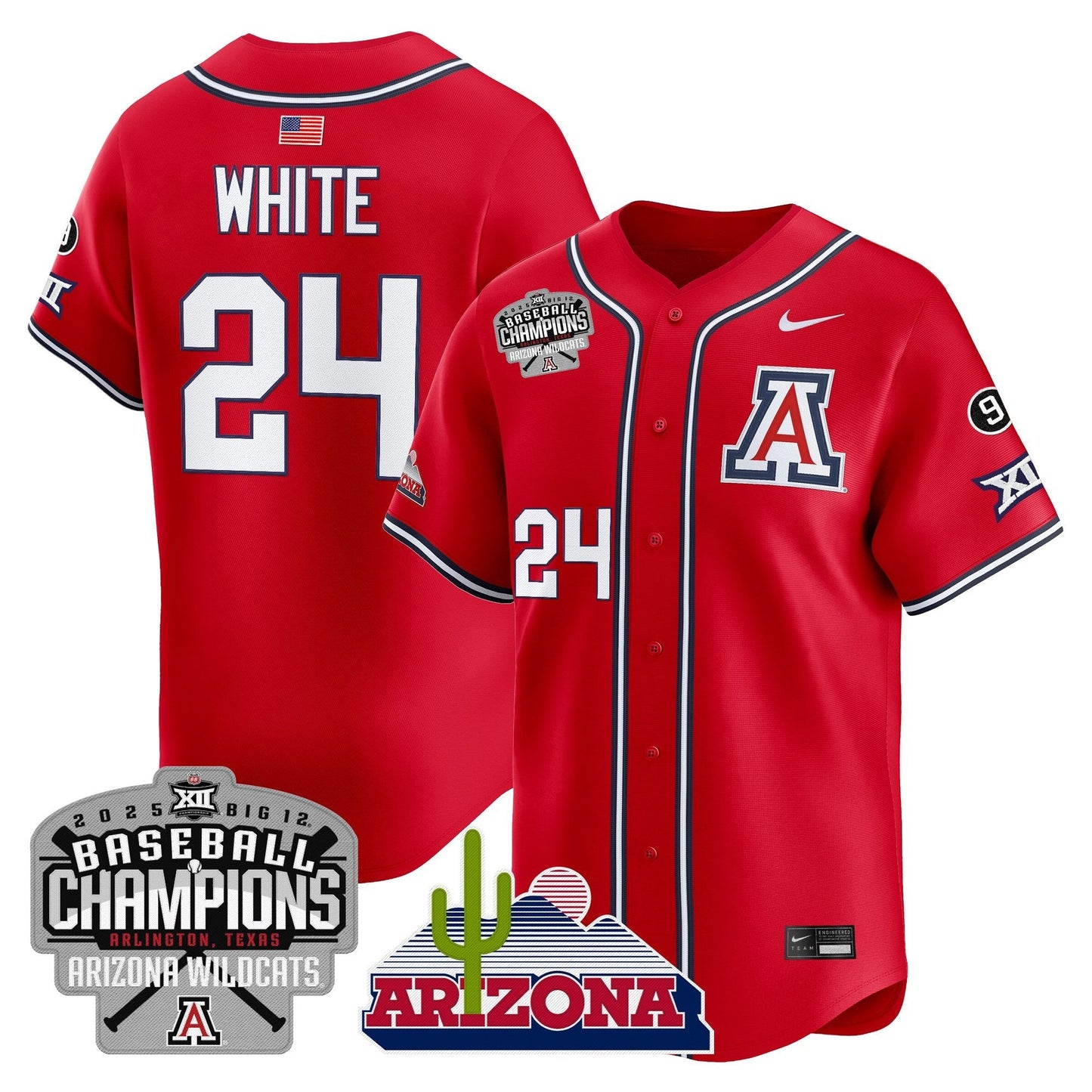 Men's Arizona Wildcats 2025 Big 12 Champions Vapor Premier Limited Jersey - All Stitched