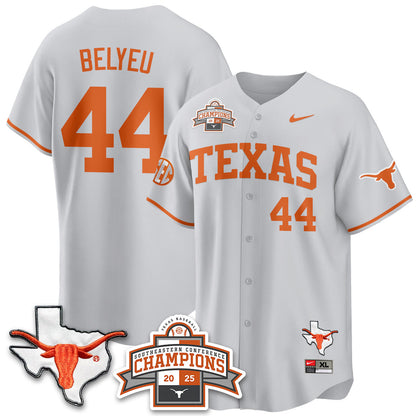 Men's Texas Baseball 2025 Southeastern Conference Champions Jersey - All Stitched