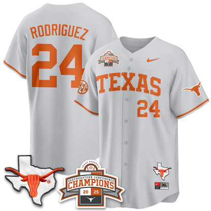 Men's Texas Baseball 2025 Southeastern Conference Champions Jersey - All Stitched