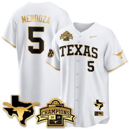 Men's Texas Baseball 2025 Southeastern Conference Champions Jersey - All Stitched