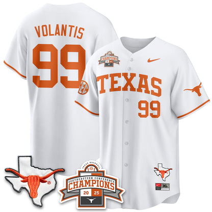 Men's Texas Baseball 2025 Southeastern Conference Champions Jersey - All Stitched