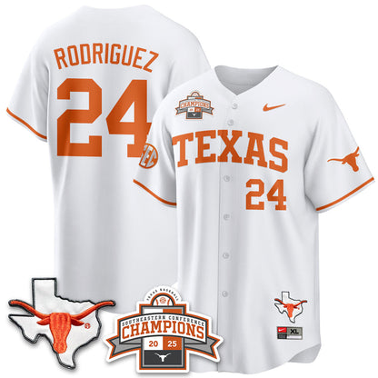 Men's Texas Baseball 2025 Southeastern Conference Champions Jersey - All Stitched